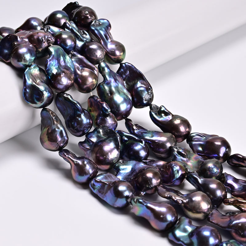 Peacock Fresh Water Pearl Baroque Shape Beads Size 15-18x20-25mm 16'' Strand