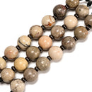 Natural Fossil Coral Smooth Round Beads Size 25mm 30mm 7.5" Strand