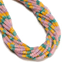 Multicolor Dyed Jade Smooth Rondelle Beads Size 2x4mm 15.5'' Strand