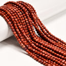Natural Red Jasper Faceted Cube Beads Size 4mm 15.5" Strand