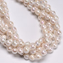 Graduated Grade AB Natural Fresh Water Pearl Baroque Drop Beads 9-11mm 15.5''Std