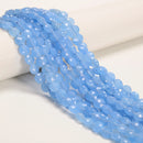 Light Blue Color Dyed Jade Faceted Coin Beads Size 8mm 15.5'' Strand