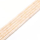 Ivory Color Dyed Jade Smooth Rondelle Beads Size 5x8mm 15.5'' Strand