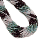 01 Gradient Multi-color Gemstone Faceted Round Beads Size 3mm 15.5'' Strand