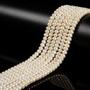 AAA White Fresh Water Pearl Rondelle Button Beads Size 5mm 6mm 8mm 14.5''Strand