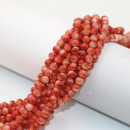 Natural Light Red Spiny Oyster Smooth Round Beads Size 6mm 7mm 16" Strand