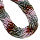 02 Gradient Multi-color Gemstone Faceted Round Beads Size 3mm 15.5'' Strand