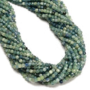 Natural Green Kyanite Faceted Cube Beads Size 4mm 15.5'' Strand