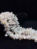 White Fresh Water Pearl Keshi Coin Flakes Beads Size 14-20mm 15.5'' Strand