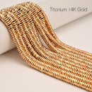 Titanium 14K Gold/Gray/Silver Hematite Wavy Rondelle Discs 1.5x6mm 15.5" Strand