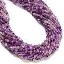 Natural Amethyst Citrine Clear Quartz Faceted Round Beads 2mm 3mm 4mm15.5'' Strd
