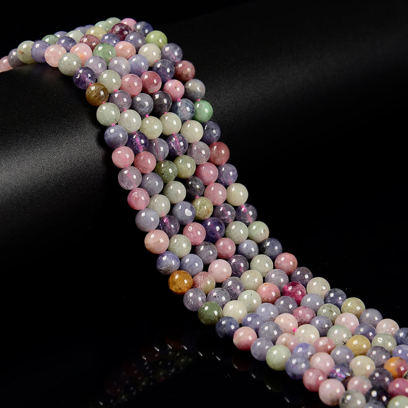 Natural Grade A Mixed Color Tanzanite Smooth Round Beads 4mm 6mm 15.5'' Strand
