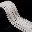 Natural White Jade Faceted Rondelle Beads Size 6x8mm 15.5'' Strand