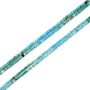 Gradient Turquoise Faceted Rondelle Beads Size 2x3mm 3x4mm 15'' Strand