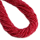 Natural Ruby Faceted Round Beads Size 3mm 15.5'' Strand