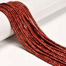 Natural Red Jasper Faceted Cube Beads Size 2mm 15.5'' Strand