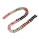 Mix Styles Gradient Multi-color Gemstone Flat Heart Shape Beads 6mm 15" Strand