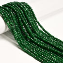 Emerald Green Color Dyed Jade Hard Cut Faceted Rondelle Beads 3x5mm 15.5" Strand