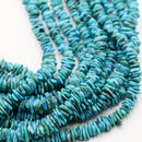 Grade AA Natural Blue Turquoise Chips Beads Size 10-12mm 15.5'' Strand