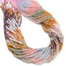 17 Multi-color Gemstone Smooth Rondelle Beads Size 2x4mm 15.5'' Strand