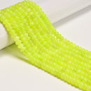 Neon Lemon Color Dyed Jade Smooth Rondelle Beads Size 5x8mm 15.5" Strand