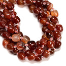 Natural Carnelian Barrel Drum Shape Beads Size 13-14mm 15.5'' Strand