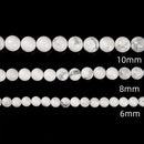 White Howlite Smooth Round Beads 4mm 6mm 8mm 10mm 12mm 15.5" Strand