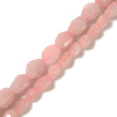 Grade AB Rose Quartz Faceted Nugget Chunk Beads Size 16x23mm 25x30mm 15.5" Strd