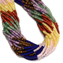 12 Multi-color Gemstone Smooth Rondelle Beads Size 2x4mm 15.5" Strand
