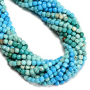 Gradient Magnesite Turquoise Faceted Cube Beads Size 5.5mm 15'' Strand