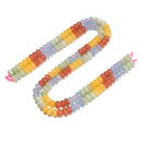 01 Gradient Colorful Dyed Jade Smooth Rondelle Beads Size 5x8mm 15.5" Strand