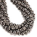 Black & White Evil Eye Tibetan Agate Smooth Round Beads Size 10mm 15.5" Strand