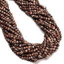 Natural Leopard Skin Jasper Faceted Round Beads Size 3mm 4mm 15'' Strand