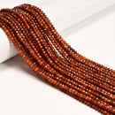 Natural Hessonite Orange Garnet Faceted Rondelle Beads Size 3x4mm 15.5'' Strand