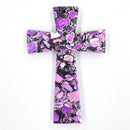 Composite Purple Color Turquoise Cross Pendant Size 58x85mm Sold by Piece