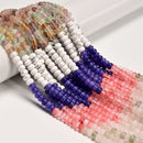 19 Gradient Multi-color Gemstone Smooth Rondelle Beads Size 4x6mm 15.5" Strand
