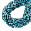 Natural Apatite Faceted Rice Shape Beads Size 6x8mm 15.5 Strand