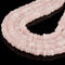 Rose Quartz Center Drill Pebble Nugget Slice Beads Size 3-5x10-12mm 15.5'' Strd