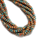 Spiny Oyster Mohave Copper Turquoise Smooth Rondelle Beads 4x6mm 5x8mm 16" Strd