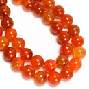 Orange Dragon Vein Agate Smooth Round Beads Size 18mm 15.5" Strand