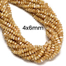 Natural Mother of Pearl MOP Shell Smooth Rondelle Beads 3x4mm 4x6mm 5x8mm 15.5"L