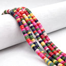 Multi Color Howlite Turquoise Heishi Shape Beads Size 3x6.5mm 15.5" Strand