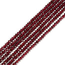 Natural Red Garnet Faceted Rondelle Beads Size 2.5x4mm 15.5'' Strand