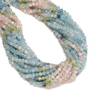 Natural Gradient Morganite Faceted Cube Beads Size 4mm 15.5'' Strand