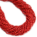 Red Bamboo Coral Smooth Oval Rice Shape Beads Size 3x6mm 15.5'' Strand