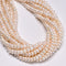 Natural White Fresh Water Pearl Rondelle Button Beads Size 4x7mm 13.5'' Strand