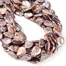 Multi Color Fresh Water Pearl Flat Tear Drop Beads Size 14-15x18-20mm 15.5'' Std