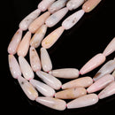 Natural Pink Opal Smooth Teardrop Beads 6x16mm 8x20mm 10x30mm 15.5" Strand
