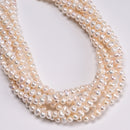 Natural Fresh Water Pearl White Potato Shape Beads Size 6-7mm 15.5" Strand