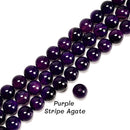 02 Mixed Colors Stripe Agate Smooth Round Beads Size 20mm 15.5" Strand